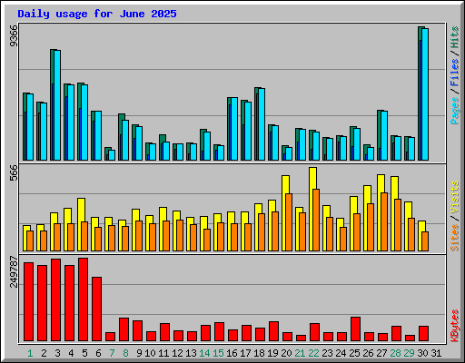Daily usage for June 2025