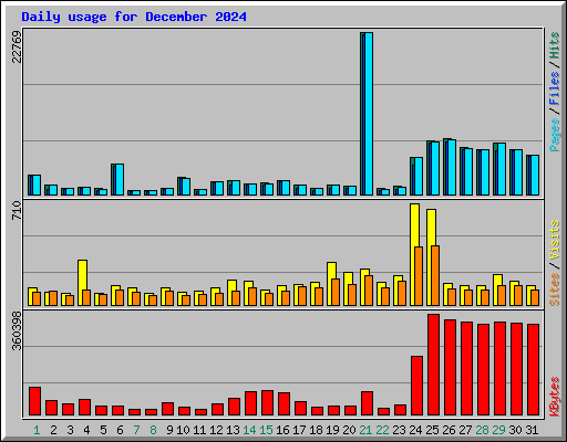 Daily usage for December 2024